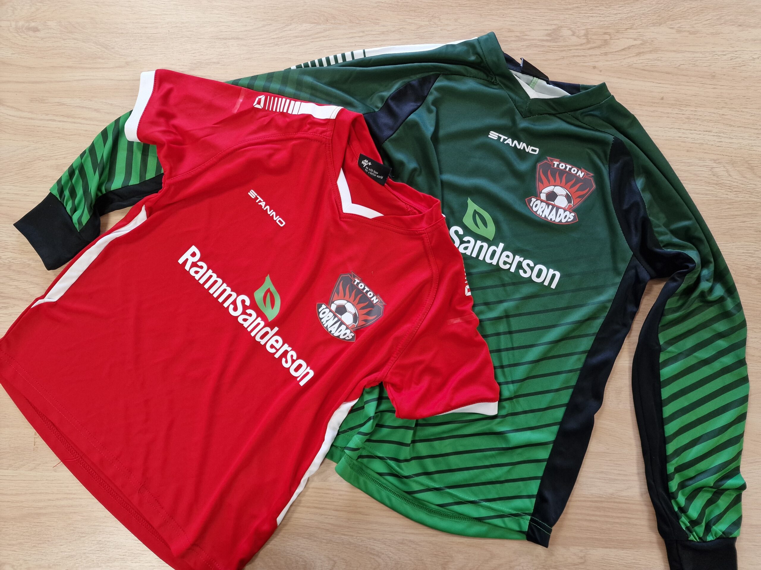 Toton Tornados football shirts sponsored by RammSanderson